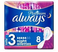 Always - Always Platinum Nuit (Taille 3) Serviette Hygiénique Serviettes Hygiéniques 8 Un