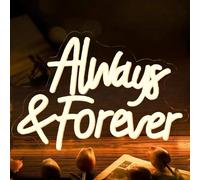 Always and Forever - Panneaux néon de mariage - Décoration murale - Veilleuse LED néon - Pour fête, mariage, bar, beauté - Interrupteur à intensité variable - Réutilisable - Alimentation USB