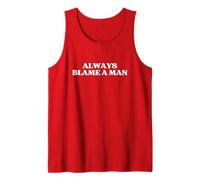 Always Blame A Man Y2K Aesthetic Trendy Red Débardeur