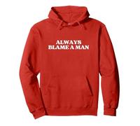 Always Blame A Man Y2K Aesthetic Trendy Red Sweat à Capuche