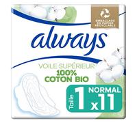 Always Coton Protection Normal Serviettes avec Ailettes 11 unités