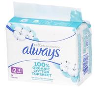 Always Cotton Protection Serviettes Hygiéniques Taille 2 Long 100% Coton Bio Serviette hygienique 9 pc(s)
