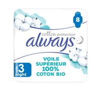 Always Serviettes hygiéniques Cotton Protection Taille 3 – 8 serviettes