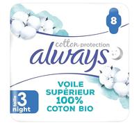 Always Serviettes hygiéniques Cotton Protection Taille 3 – 8 serviettes