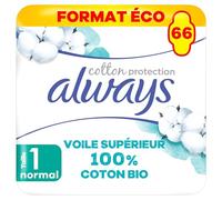 Always Cotton Protection Ultra Normal (Taille 1) Serviettes Avec Ailettes 66X