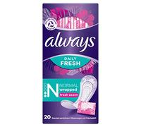 Always Dailies 20 serviettes hygiéniques Simples Fraîches À emballage individuel