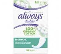 ALWAYS - Dailies Extra Protect 28 Protège-Slips Coton Bio Normal - Lot De 3