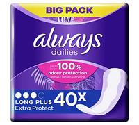 Always Dailies Extra Protect, Long Plus, 160 Protège-Slips Pour Femme, Format Eco, Idéaux Pour Pertes Blanches, Protection Optimale Et Neutralisation Des Odeurs, 160 unités