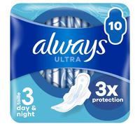 Always Serviettes hygiéniques Ultra Jour et Nuit – Lot de 10