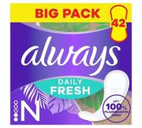 Always Daily Fresh Lot de 38 protège-slips longs sans parfum 100 % fibres végétales