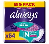Always Daily Fresh Normal Flexistyle Lot de 54 protège-slips souples avec parfum frais Compatible avec toutes les culottes
