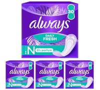 Always Daily Fresh Protège-Slips Normal 30 Unités, 0% de parfum, Pour ne sentir rien d’autre que fraîcheur et protection (Lot de 4)
