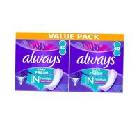 Always Daily Fresh Slim Flexistyle Lot de 80 protège-slips (2 paquets de 40) respirants, flexibles, confortables, protection quotidienne, design fin, s'adapte à tous les styles de sous-vêtements