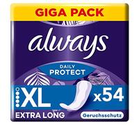 Always Daily Protect Lot de 54 protège-slips extra longs pour femme Parfum frais Convient à toutes les formes de slip Respirant et flexible