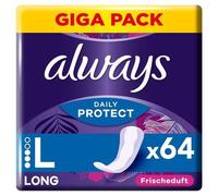 Always Daily Protect Lot de 64 protège-slips longs avec parfum frais, confort et noyau absorbant