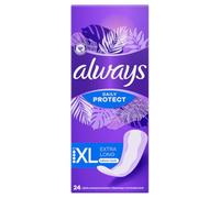 Always Daily Protect Protège-Slips Extra Long 24 Unités, Technologie Odour Block, Confortable Avec Cœur Absorbant