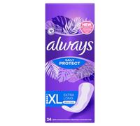 Always Daily Protect Protège-Slips Extra Long 24 Unités, Technologie Odour Block, Confortable Avec Cœur Absorbant