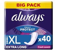 Always Daily Protect Protège-Slips Extra Long 40 Unités, Avec un parfum frais, Confortable Avec Cœur Absorbant