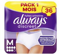 Always Discreet, 36 Culottes Incontinence Femme, Plus 6 Gouttes, Sous-Vêtements Taille M, Blanc, Protection Très Absorbante pour Fuites Urinaires Importantes ou post accouchement, Pack 1 Mois