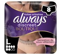 Always Discreet Boutique, 36 Culottes Incontinence Femme, Plus 6 Gouttes, Sous-Vêtements Taille M, Crème, Protection Très Absorbante pour Fuites Urinaires Importantes, Pack 1 Mois