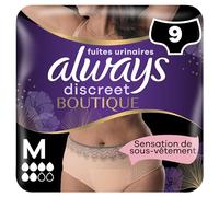 Always Discreet Boutique Culottes Pour Fuites Urinaires, Couleur Beige Plus M, x9 Culottes, Sensation De vrai Sous-Vêtement, Super Absorbantes, Design Qui Épouse Les Formes Du Corps x 4