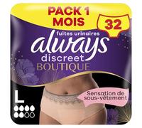 Always Discreet Boutique Culottes Pour Fuites Urinaires, Couleur Beige Plus Taille L, x8 Culottes, Une Sensation De Vrai Sous-Vêtement, Super Absorbantes, Design Qui Épouse Les Formes Du Corps