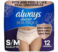 Always Discreet Boutique Lot de 12 sous-vêtements d'incontinence et post-partum pour femme Protection maximale S/M Rose