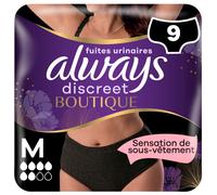 ALWAYS Discreet Boutique Noire - Sous-Vêtements D'Incontinence Taille M - 9 Unités