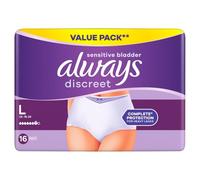 Always Discreet Culotte d'incontinence lourde pour adulte Taille L 16CT CSx2