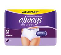 Always Discreet - Culottes pour fuites urinaires Plus Taille -M - Lot de 18 culottes