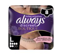 Always Culottes pour fuites urinaires Boutique — Super absorbantes, aspect vrai — Beige Plus L x8