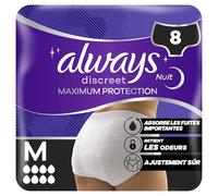 Always Discreet Culottes Protection Maximale, 8 Gouttes, Taille S/M, Avec Technologie de Neutralisation Des Odeurs, x8 Culottes