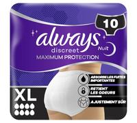 Always Discreet Culottes Protection Maximale, Taille XL, 8 Gouttes x10 | Avec Technologie Identifiant Et Retenant Les Odeurs