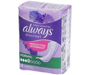 Always Discreet Fuites Urinaires Protection Intégrale Serviettes Normal Culotte D'Incontinence 12 pc(s)