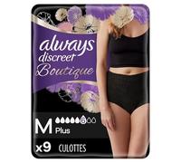 ALWAYS - Discreet Incontinence Lourde 9 Culottes Black M - Lot De 2 - Vendu Par Lot