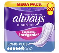 Always Discreet Long Plus Serviettes pour fuites urinaires protection complète, 20 unités