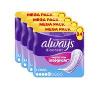 Always Discreet Long Serviettes d'Incontinence pour Femmes 96 Serviettes (4 Paquets de 24)