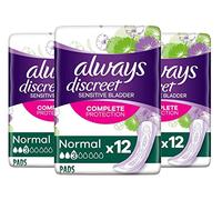 Always Discreet Lot de 12 serviettes hygiéniques pour fuites urinaires sensibles