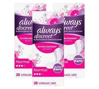 Always Discreet Lot de 3 paquets de 28 protège-slips pour fuites urinaires normaux fins et flexibles