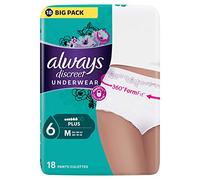 Always Discreet Plus Culottes pour Fuites Urinaires Taille M 18 Pièces