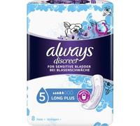 Always Discreet Plus Long Plus Lot de 8 protège-slips pour fuites urinaires