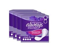 Always Discreet Serviettes d'Incontinence Long Plus 96 unités (4 paquets de 24)