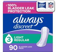 Always Discreet, Serviettes légères pour incontinence, 3 gouttes, 30 serviettes chacune (1 paquet)