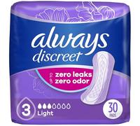 Always Discreet, Serviettes légères pour incontinence, 3 gouttes, 30 serviettes chacune (1 paquet)