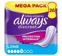 Always Discreet Serviettes Pour Fuites Urinaires Femmes Long 26 Serviettes