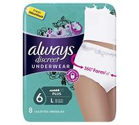 ALWAYS - Discreet Sous Vêtement Incontinence Plus Taille L 8 Culottes - le Lot De 3