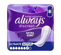 Always Discreet Ultimate Active Day - Serviettes pour fuites urinaires - Lot de 8 serviettes