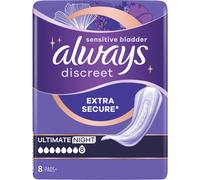Always Serviettes pour incontinence pour femme Ultimate Night – Extra sûres et discrètes – Lot de 8