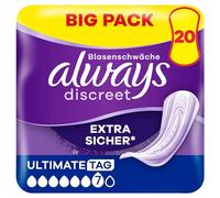 Always Discreet Ultimate Tag Lot de 20 serviettes hygiéniques pour incontinence pour femme