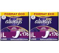 Always Expert Long Protège-slips 8x22 Unités, Extra Protection Au Quotidien, Retiennent Les Odeurs, Aussi Pour Les Premiers Signes De Fuites Urinaires (Lot de 2)